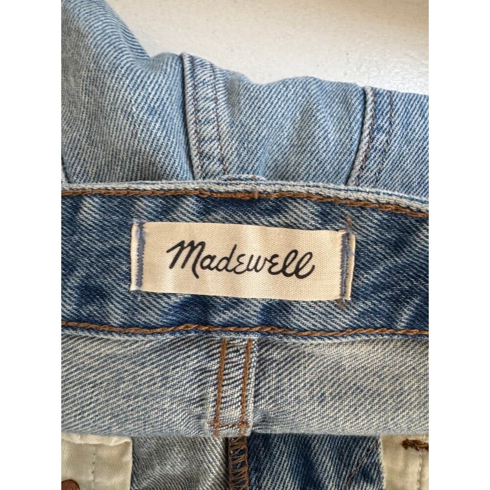 Madewell Relaxed Denim Mini Short Blue Raw Hem Sz 24 - Picture 5 of 7